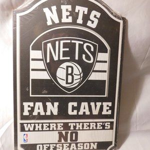 Brooklyn Nets Basketball Fan Man Cave Wood Sign NEW